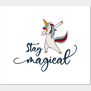 Dabbing Unicorn Christmas Unicorn: Stay Magical Posters and Art